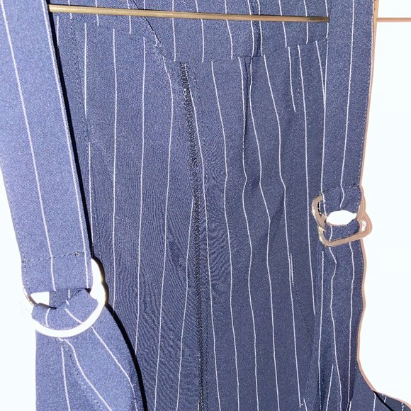 Striped Pantsuit | Navy Blue + White Stripes - Picture 2 of 5